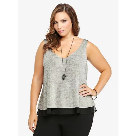 TORRID | Metallic Layered Tank Top | 1X - Picture 1 of 8